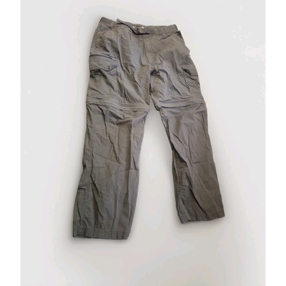 BC Clothing Men's Convertible Cargo Pants Stretch Zip Pockets Gray Size XXL30